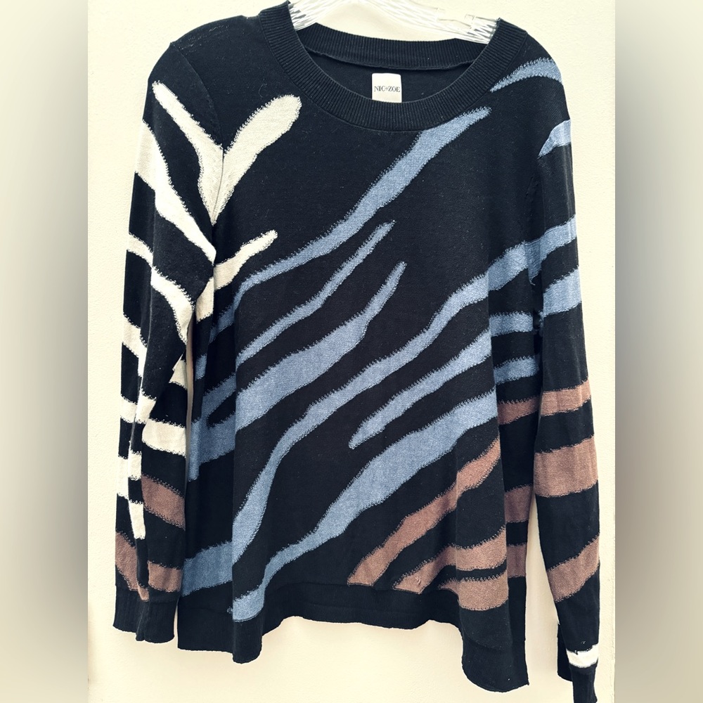 Nic+Zoe Black, brown and white Sweater in L